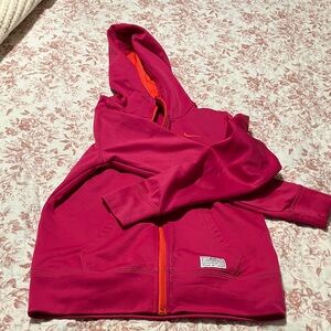 Nike Fuchsia and Tangerine Zip-Up Hoodie